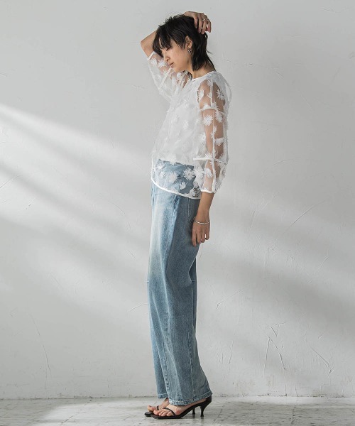 MAYSON GREY(メイソングレイ)の「チュールフラワーボリュームブラウス(シャツ/ブラウス・レディース・ホワイト・M)」の10枚目の写真