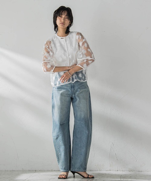 MAYSON GREY(メイソングレイ)の「チュールフラワーボリュームブラウス(シャツ/ブラウス・レディース・ホワイト・M)」の8枚目の写真