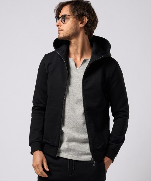 wjk（ダヴルジェイケイ）の「mpa3778-basic zip-up parka ジップアップパーカー（パーカー・メンズ・トップグレー/ブラック・XL/L/M/S）」の18枚目の写真