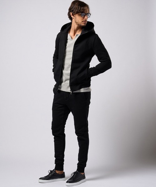 wjk（ダヴルジェイケイ）の「mpa3778-basic zip-up parka ジップアップパーカー（パーカー・メンズ・トップグレー/ブラック・XL/L/M/S）」の15枚目の写真