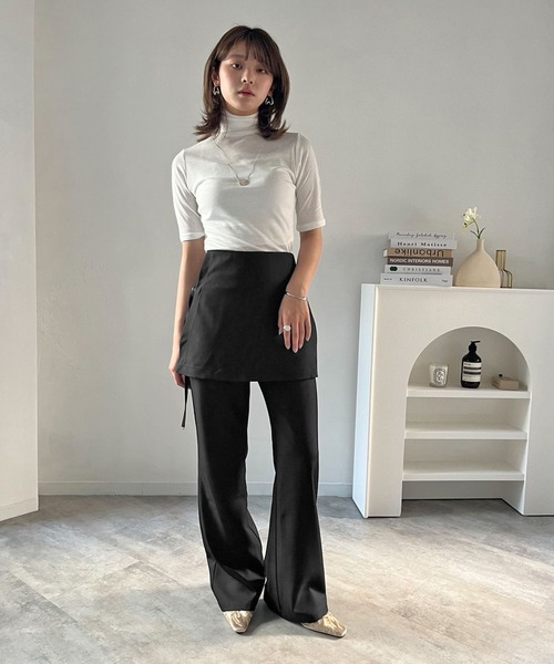 Jewelobe（ジュエローブ）の「オーバースカートドッキングスラックス（スラックス・レディース・ベージュ/ブラック・S/M）」の13枚目の写真