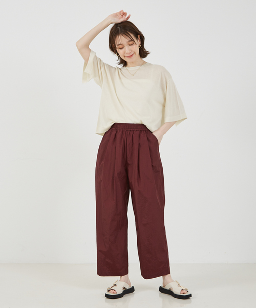 abahouse mavie（アバハウスマヴィ）の「【セットアップ対応】シャイニータフタワイドテーパードパンツ/春服/夏服/イージーパンツ（その他パンツ・レディース・ブラック/グレー/ブラウン・38/36）」の11枚目の写真