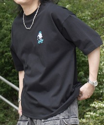 ゴーストワンポイント刺繍 ボックスシルエット 半袖Tシャツ カットソー メンズ レディース