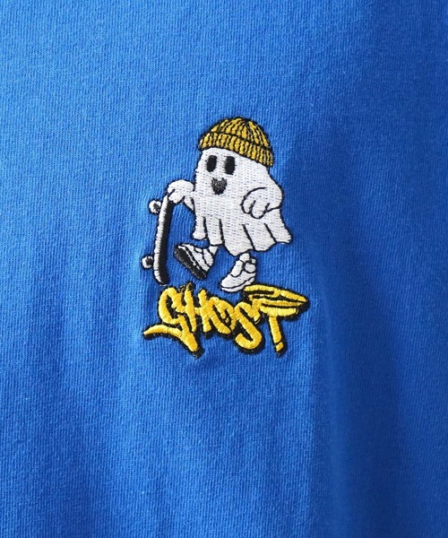 ILL'S(イルズ)の「ゴーストワンポイント刺繍 ボックスシルエット 半袖Tシャツ カットソー メンズ レディース(Tシャツ/カットソー・メンズ・ホワイト/ブラック/ブルー・M/L)」の9枚目の写真