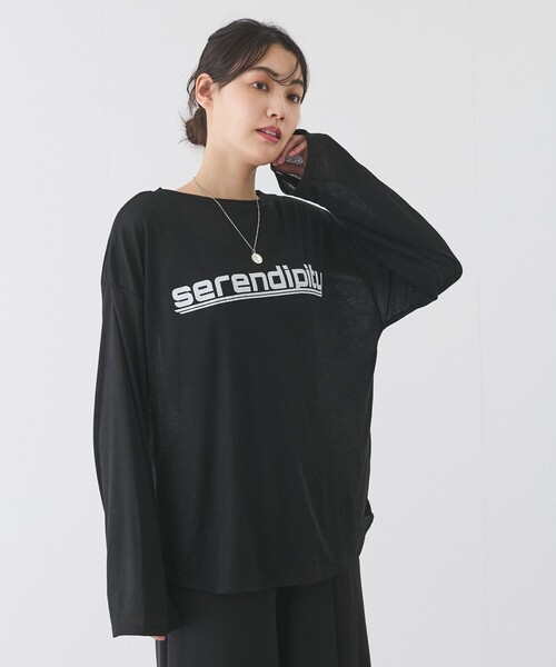 Jayro(ジャイロ)の「シアーロゴプリントロンTシャツ(Tシャツ/カットソー・レディース・チャコールグレー/ブラック/ホワイト系その他・M)」の4枚目の写真