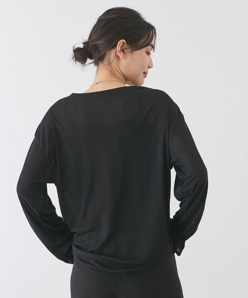 Jayro(ジャイロ)の「シアーロゴプリントロンTシャツ(Tシャツ/カットソー・レディース・チャコールグレー/ブラック/ホワイト系その他・M)」の6枚目の写真