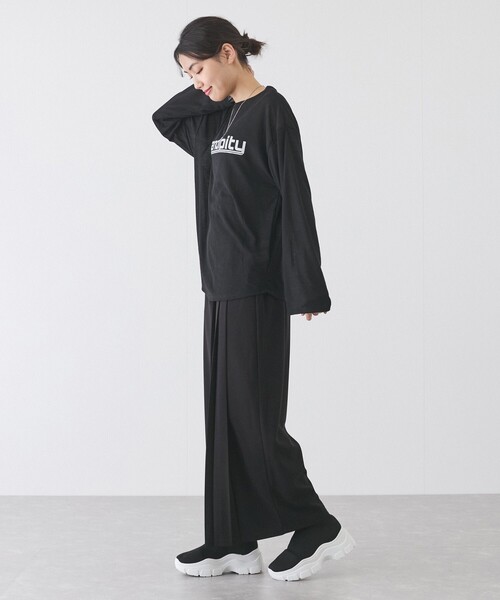 Jayro(ジャイロ)の「シアーロゴプリントロンTシャツ(Tシャツ/カットソー・レディース・チャコールグレー/ブラック/ホワイト系その他・M)」の8枚目の写真