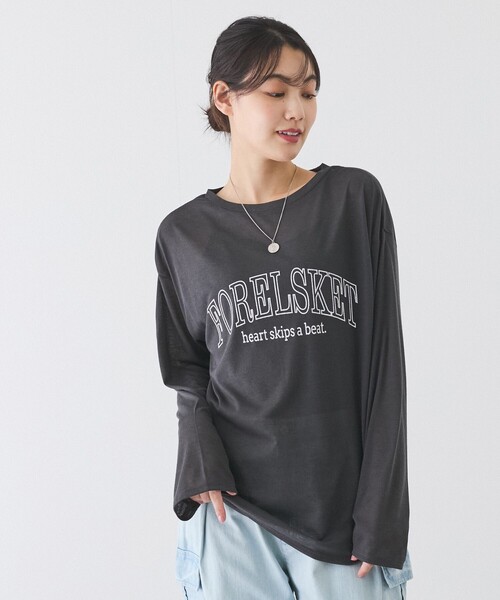 Jayro(ジャイロ)の「シアーロゴプリントロンTシャツ(Tシャツ/カットソー・レディース・チャコールグレー/ブラック/ホワイト系その他・M)」の10枚目の写真