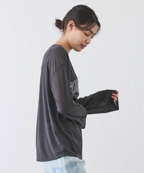 Jayro(ジャイロ)の「シアーロゴプリントロンTシャツ(Tシャツ/カットソー・レディース・チャコールグレー/ブラック/ホワイト系その他・M)」の11枚目の写真