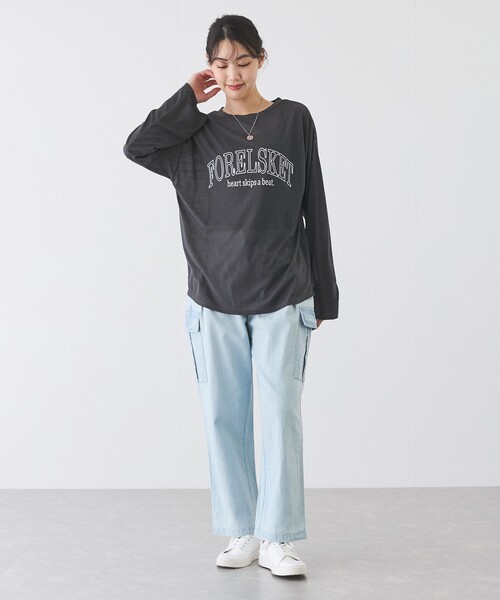 Jayro(ジャイロ)の「シアーロゴプリントロンTシャツ(Tシャツ/カットソー・レディース・チャコールグレー/ブラック/ホワイト系その他・M)」の13枚目の写真