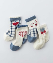 mosox（モソックス）の「[MOSOX]ブルーのキッズソックス4足セット（ソックス/靴下）」