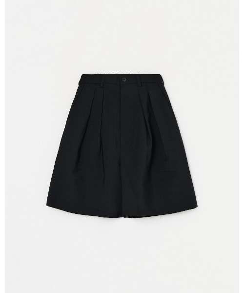 THOUSAND MILE（サウザンドマイル）の「【THOUSAND MILE】TUCK SHORT PANTS　LINEN LIKE/タック　ショートパンツ リネンライク（その他パンツ・レディース・ブラック/アッシュグレー・FREE）」の2枚目の写真
