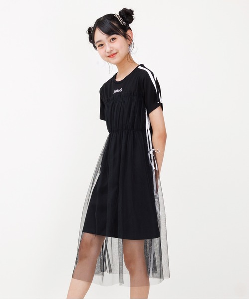 PINKHUNT（ピンクハント）の「PINKHUNT ピンクハント チュール重ね ワンピース 0550K（ワンピース・キッズ・ブラック/ホワイト・120cm/130cm/150cm/160cm/140cm）」の2枚目の写真