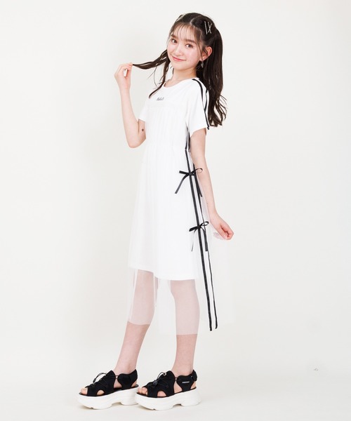 PINKHUNT（ピンクハント）の「PINKHUNT ピンクハント チュール重ね ワンピース 0550K（ワンピース・キッズ・ブラック/ホワイト・120cm/130cm/150cm/160cm/140cm）」の6枚目の写真