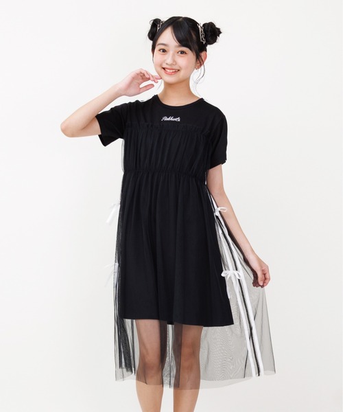 PINKHUNT（ピンクハント）の「PINKHUNT ピンクハント チュール重ね ワンピース 0550K（ワンピース・キッズ・ブラック/ホワイト・120cm/130cm/150cm/160cm/140cm）」の12枚目の写真