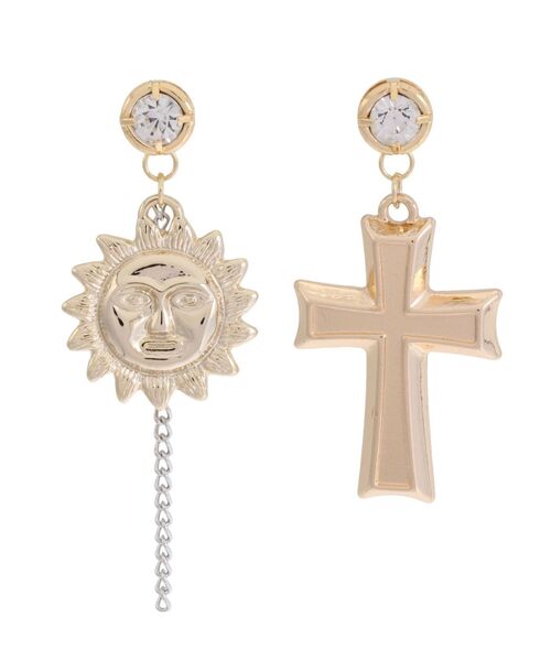 EVRIS（エヴリス）の「CROSS MOTIFピアス（ピアス（両耳用）・レディース・シルバー/ゴールド・FREE）」の3枚目の写真