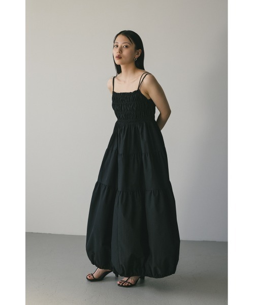 STYLEMIXER(スタイルミキサー)の「シャーリングバルーンキャミワンピース(ワンピース・レディース・ブラウン/ブラック/ライトベージュ・SMALL/MEDIUM)」の8枚目の写真