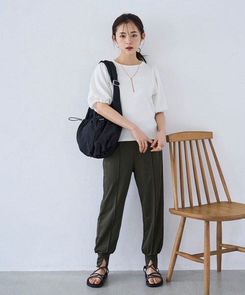 mil(ミル)の「【接触冷感・UVケア】【ラッシュガード】センタータックジョガーパンツ(その他パンツ・レディース・モカ/ブラック/カーキ・S-Short/M-Short/S-Regular)」の13枚目の写真