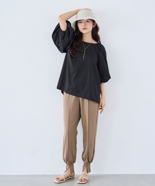 mil(ミル)の「【接触冷感・UVケア】【ラッシュガード】センタータックジョガーパンツ(その他パンツ・レディース・モカ/ブラック/カーキ・S-Short/M-Short/S-Regular)」の21枚目の写真