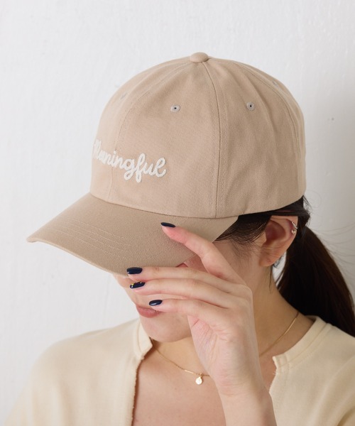 PAPILLONNER(パピヨネ)の「meaning キャップ(キャップ・レディース・ブルー/ベージュ・FREE)」の2枚目の写真