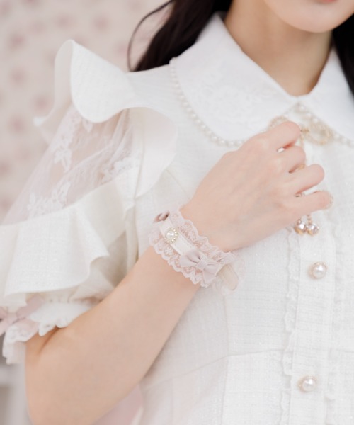 ROJITA（ロジータ）の「レースリボンハートパールブレスレット（ブレスレット・レディース・ホワイト/ブラック/ブルー・FREE）」の11枚目の写真