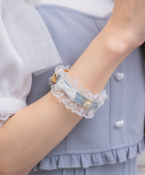 ROJITA（ロジータ）の「レースリボンハートパールブレスレット（ブレスレット・レディース・ホワイト/ブラック/ブルー・FREE）」の8枚目の写真