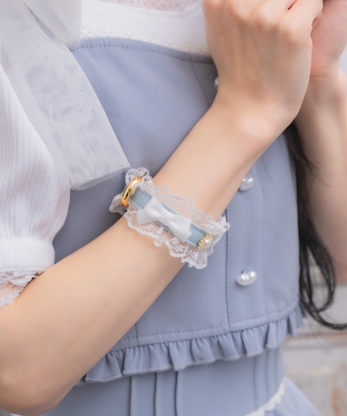 ROJITA（ロジータ）の「レースリボンハートパールブレスレット（ブレスレット・レディース・ホワイト/ブラック/ブルー・FREE）」の10枚目の写真