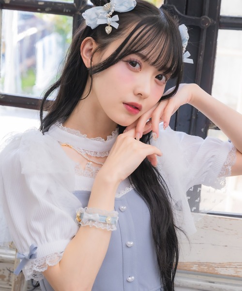 ROJITA（ロジータ）の「レースリボンハートパールブレスレット（ブレスレット・レディース・ホワイト/ブラック/ブルー・FREE）」の15枚目の写真