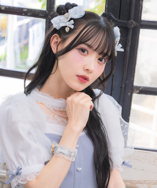 ROJITA（ロジータ）の「レースリボンハートパールブレスレット（ブレスレット・レディース・ホワイト/ブラック/ブルー・FREE）」の17枚目の写真