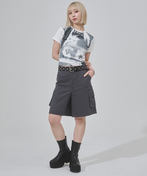 ENVYM（アンビー）の「フォトプリントチビTee 半袖（Tシャツ/カットソー・レディース・ホワイト/グレー/イエロー・FREE）」の6枚目の写真