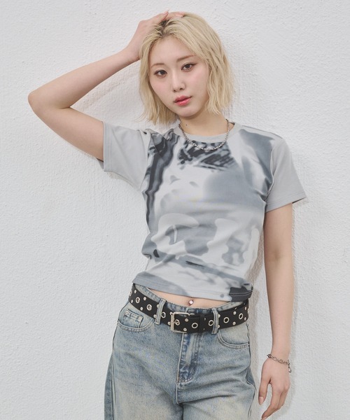 ENVYM（アンビー）の「フォトプリントチビTee 半袖（Tシャツ/カットソー・レディース・ホワイト/グレー/イエロー・FREE）」の12枚目の写真