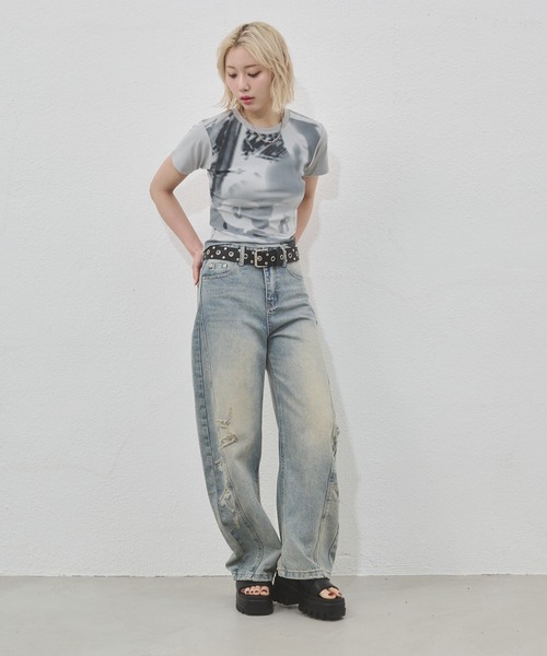 ENVYM（アンビー）の「フォトプリントチビTee 半袖（Tシャツ/カットソー・レディース・ホワイト/グレー/イエロー・FREE）」の10枚目の写真