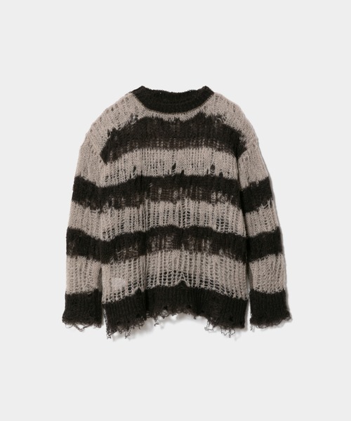 beautiful people(ビューティフルピープル)の「flip wooledmohair damaged pullover(ニット/セーター・レディース・ダークブラウン/オリーブ/サックスブルー・38)」の4枚目の写真