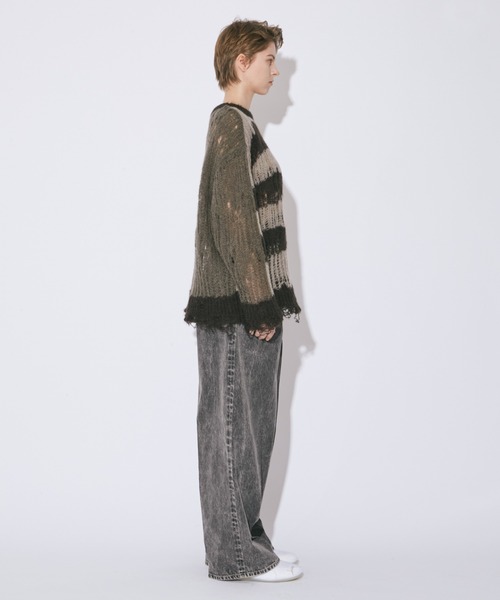 beautiful people(ビューティフルピープル)の「flip wooledmohair damaged pullover(ニット/セーター・レディース・ダークブラウン/オリーブ/サックスブルー・38)」の7枚目の写真