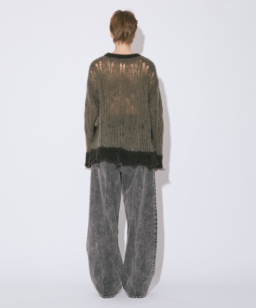 beautiful people(ビューティフルピープル)の「flip wooledmohair damaged pullover(ニット/セーター・レディース・ダークブラウン/オリーブ/サックスブルー・38)」の8枚目の写真