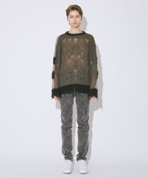 beautiful people(ビューティフルピープル)の「flip wooledmohair damaged pullover(ニット/セーター・レディース・ダークブラウン/オリーブ/サックスブルー・38)」の9枚目の写真