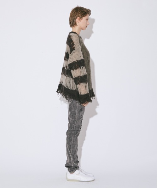 beautiful people(ビューティフルピープル)の「flip wooledmohair damaged pullover(ニット/セーター・レディース・ダークブラウン/オリーブ/サックスブルー・38)」の10枚目の写真