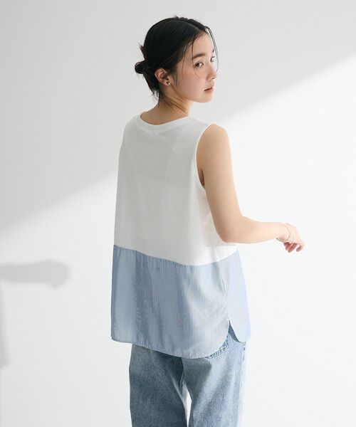 Green　Parks（グリーンパークス）の「シャツドッキングタンクトップ（タンクトップ・レディース・ストライプ/オフホワイト・FREE）」の11枚目の写真