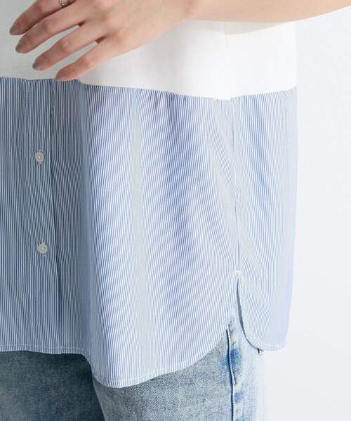 Green　Parks（グリーンパークス）の「シャツドッキングタンクトップ（タンクトップ・レディース・ストライプ/オフホワイト・FREE）」の14枚目の写真