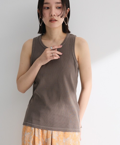 Green　Parks（グリーンパークス）の「シャツドッキングタンクトップ（タンクトップ・レディース・ストライプ/オフホワイト・FREE）」の2枚目の写真