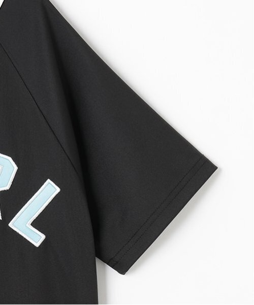 X-girl Stages（エックスガールステージス）の「ロゴアップリケベースボール半袖シャツ（シャツ/ブラウス・キッズ・ブラック/ブルー/ピンク・110cm/120cm/100cm/130cm/140cm）」の7枚目の写真