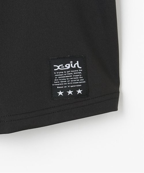 X-girl Stages（エックスガールステージス）の「ロゴアップリケベースボール半袖シャツ（シャツ/ブラウス・キッズ・ブラック/ブルー/ピンク・110cm/120cm/100cm/130cm/140cm）」の8枚目の写真