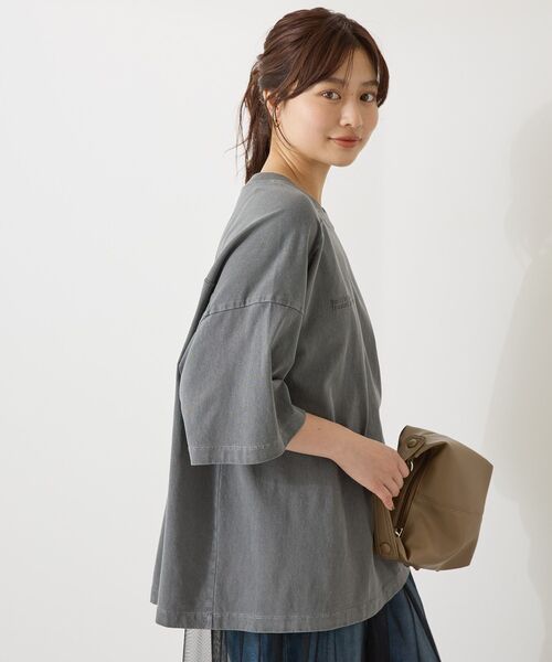 AMERICAN HOLIC（アメリカンホリック）の「【WEB限定】ピグメント5分袖ロゴプルオーバー（Tシャツ/カットソー・レディース・チャコールグレー/パープル/グリーン系その他3・FREE）」の20枚目の写真