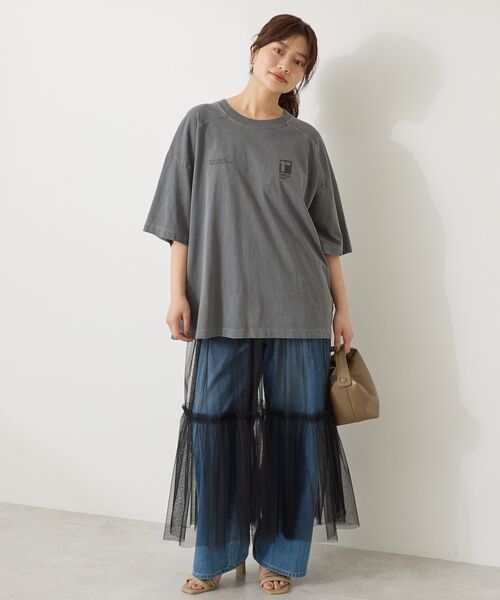 AMERICAN HOLIC（アメリカンホリック）の「【WEB限定】ピグメント5分袖ロゴプルオーバー（Tシャツ/カットソー・レディース・チャコールグレー/パープル/グリーン系その他3・FREE）」の22枚目の写真