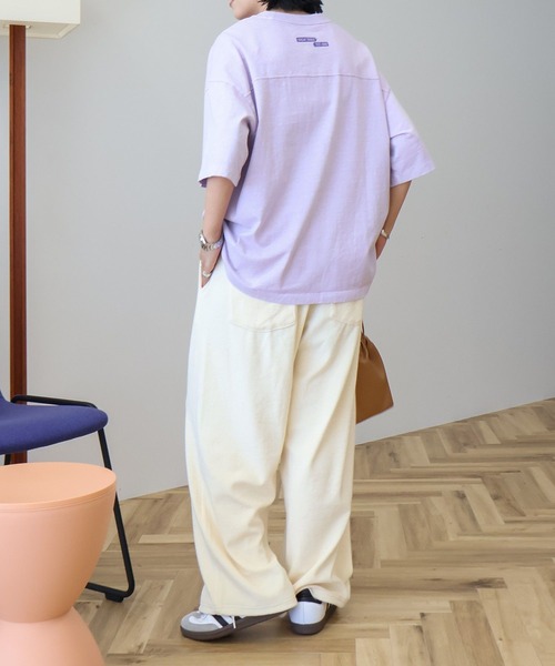AMERICAN HOLIC（アメリカンホリック）の「【WEB限定】ピグメント5分袖ロゴプルオーバー（Tシャツ/カットソー・レディース・チャコールグレー/パープル/グリーン系その他3・FREE）」の6枚目の写真