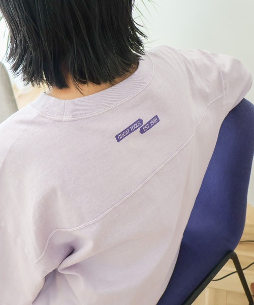 AMERICAN HOLIC（アメリカンホリック）の「【WEB限定】ピグメント5分袖ロゴプルオーバー（Tシャツ/カットソー・レディース・チャコールグレー/パープル/グリーン系その他3・FREE）」の4枚目の写真
