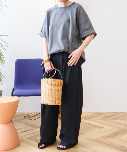AMERICAN HOLIC（アメリカンホリック）の「【WEB限定】ピグメント5分袖ロゴプルオーバー（Tシャツ/カットソー・レディース・チャコールグレー/パープル/グリーン系その他3・FREE）」の10枚目の写真