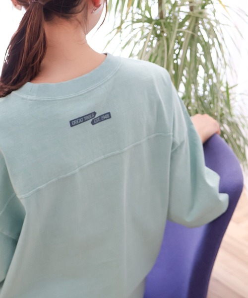 AMERICAN HOLIC（アメリカンホリック）の「【WEB限定】ピグメント5分袖ロゴプルオーバー（Tシャツ/カットソー・レディース・チャコールグレー/パープル/グリーン系その他3・FREE）」の12枚目の写真