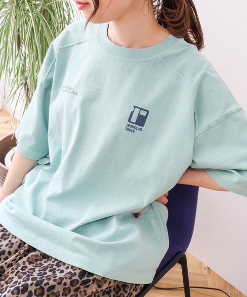 AMERICAN HOLIC（アメリカンホリック）の「【WEB限定】ピグメント5分袖ロゴプルオーバー（Tシャツ/カットソー・レディース・チャコールグレー/パープル/グリーン系その他3・FREE）」の16枚目の写真