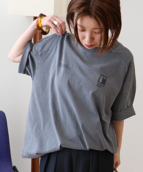 AMERICAN HOLIC（アメリカンホリック）の「【WEB限定】ピグメント5分袖ロゴプルオーバー（Tシャツ/カットソー・レディース・チャコールグレー/パープル/グリーン系その他3・FREE）」の14枚目の写真